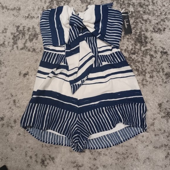 Lulus Delphi Blue &White Romper - Picture 8 of 9